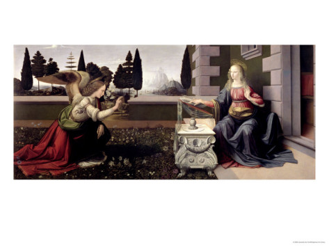 Annunciation - Leonardo Da Vinci Painting